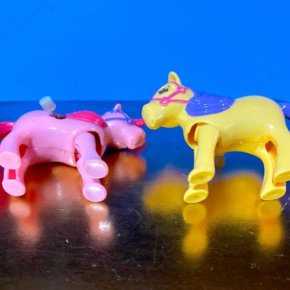 HAPPY HOOFERS PONIES VTG 90’s WIND UP UNICORN & PRANCING PONY TOYS 3” RARE - Picture 12 of 15